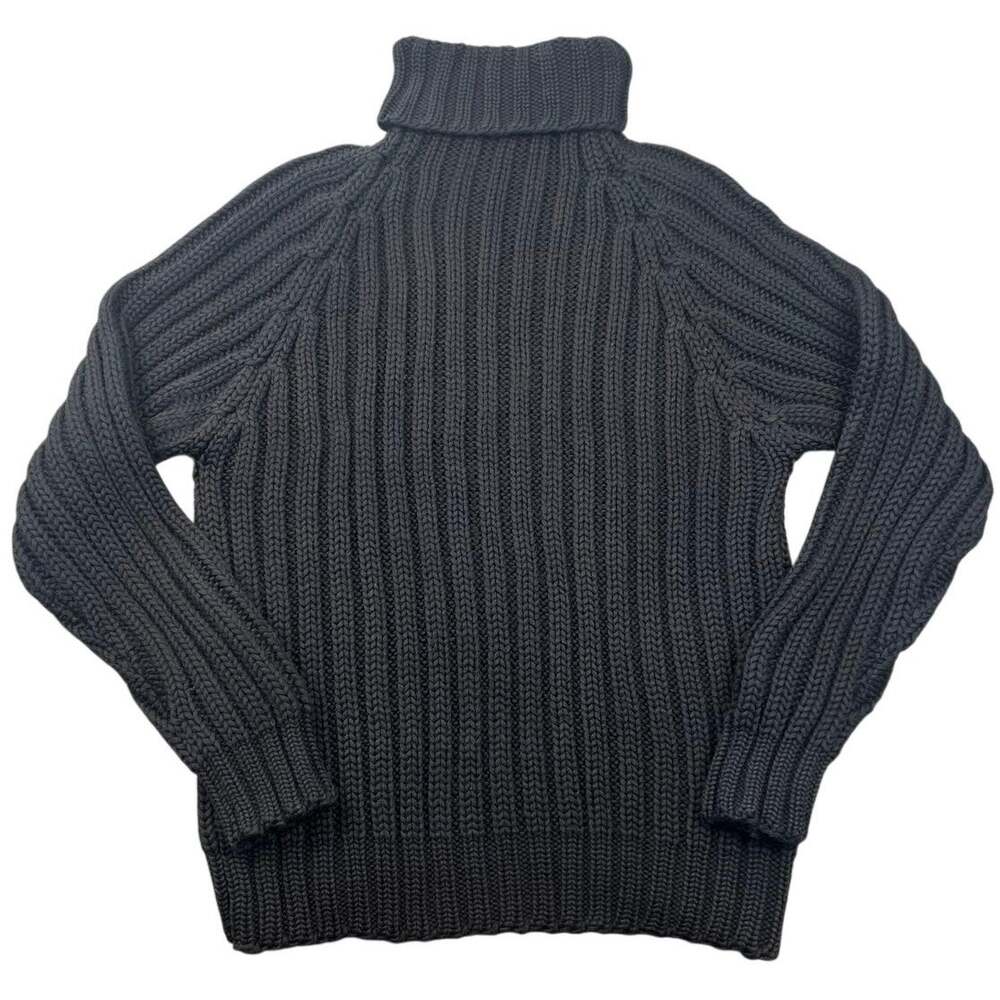 Vintage 1960s B Altman & Co 100% Wool Chunky Ribbed Turtleneck Sweater Men's S/M
